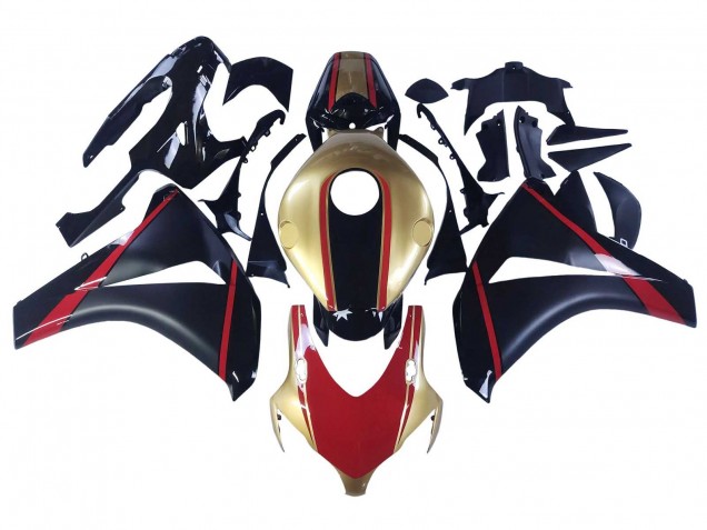 Honda CBR1000RR Motorrad Verkleidung 2008-2011 - Gold Rot Glanzendes Schwarz