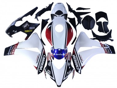 Honda CBR1000RR Motorrad Verkleidung 2008-2011 - Weiss Rot Blau Schwarz Stern Lee Carrera