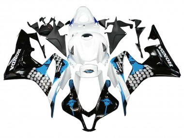 Honda CBR600RR Motorrad Verkleidung 2007-2008 - Weiss Hellblau Glanzendes Schwarz
