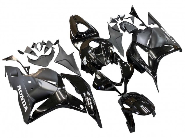 Honda CBR600RR Motorrad Verkleidung 2009-2012 - Glanzendes Schwarz Matt Schwarz