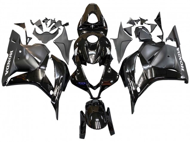 Honda CBR600RR Motorrad Verkleidung 2009-2012 - Glanzendes Schwarz Matt Schwarz