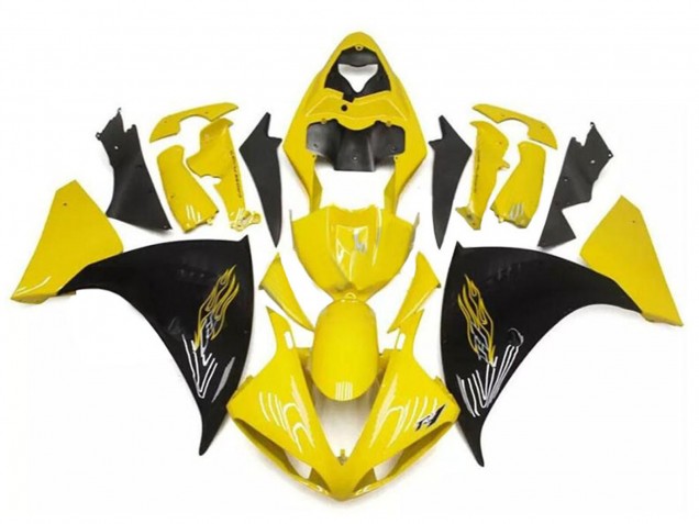 Yamaha YZF R1 Motorrad Verkleidung 2009-2011 - Gelb Schwarz
