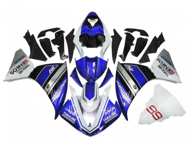 Yamaha YZF R1 Motorrad Verkleidung 2009-2011 - Weiss Blau Schwarz Yamalube ENEOS M1