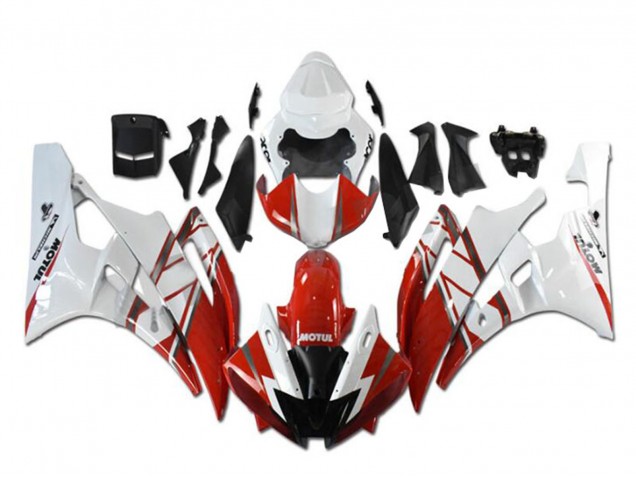 Yamaha YZF R6 Motorrad Verkleidung 2006-2007 - Weiss Rot Schwarz Motul Michelin