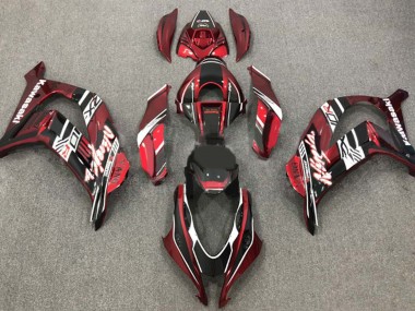Kawasaki ZX10R Motorrad Verkleidung 2016-2020 - Kastanienbraun Rot Weiss Glanzendes Schwarz