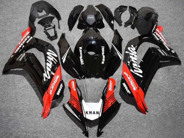 Kawasaki ZX10R Motorrad Verkleidung 2016-2020 - Glanzendes Schwarz Rot Weiss KHAN Spark