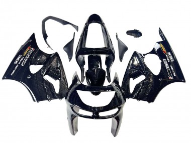 Kawasaki ZX6R Motorrad Verkleidung 1998-1999 - Glanzendes Schwarz Gelb Elf Bridgestone