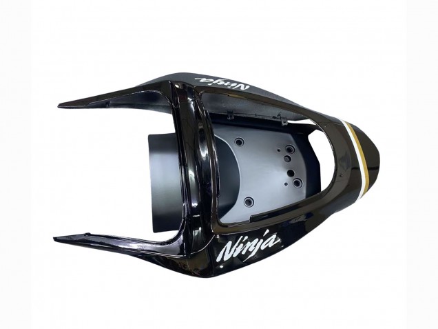 Kawasaki ZX6R Motorrad Verkleidung 2003-2004 - Glanzendes Schwarz Weiss Motul Lucky Strike