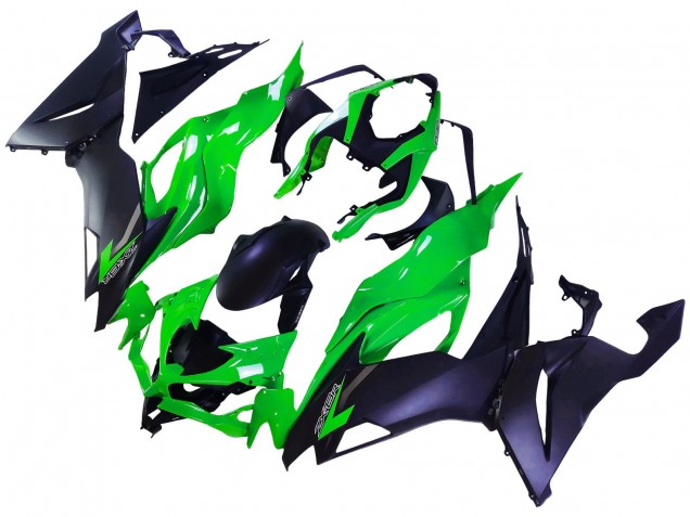 Kawasaki ZX6R Motorrad Verkleidung 2019-2022 - Grun Matt Schwarz