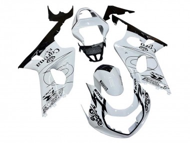 Suzuki GSXR1000 Motorrad Verkleidung 2000-2002 - Weiss Schwarz Motul Corona