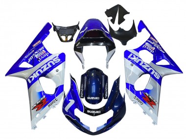 Suzuki GSXR1000 Motorrad Verkleidung 2000-2002 - Blau Weiss Silber Castrol Dunlop
