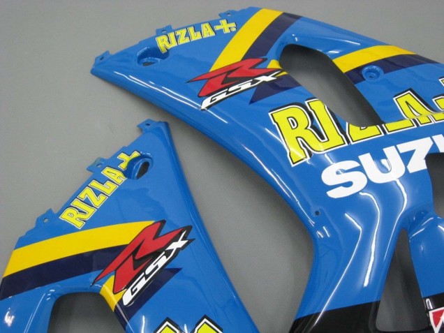 Suzuki GSXR 600 / GSXR 750 Motorrad Verkleidung 2001-2003 - Blau Gelb Schwarz Motul Rizla