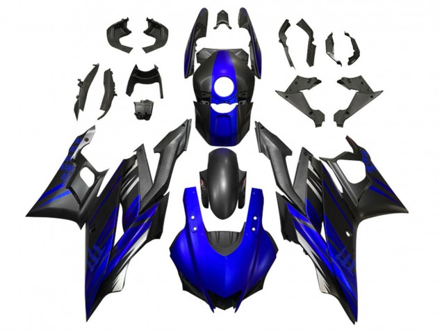 Yamaha YZF R3/R25 Motorrad Verkleidung 2019-2021 - Blau Matt Schwarz