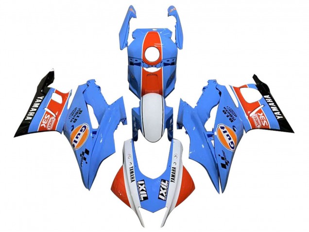 Yamaha YZF R3/R25 Motorrad Verkleidung 2019-2021 - Blau Weiss Orange Schwarz Gulf