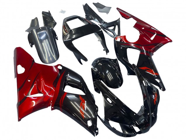 Yamaha YZF 1000 R1 Motorrad Verkleidung 1998-1999 - Glanzendes Schwarz Rot