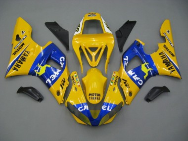 Yamaha YZF 1000 R1 Motorrad Verkleidung 2000-2001 - Weiss Gelb Blau Motul Kamel