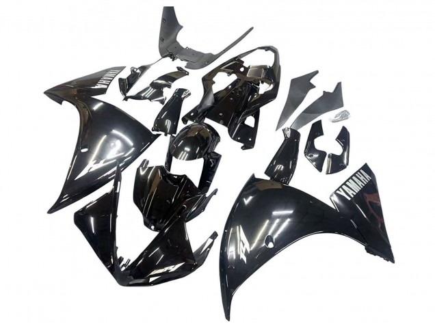 Yamaha YZF 1000 R1 Motorrad Verkleidung 2009-2011 - Glanzendes Schwarz Weiss Aufkleber
