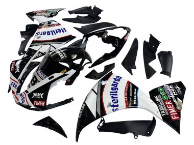 Yamaha YZF 1000 R1 Motorrad Verkleidung 2009-2011 - Glanzendes Schwarz Weiss Rot Volvo Fimer Yamalube 87