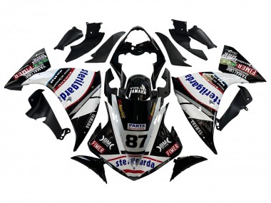 Yamaha YZF 1000 R1 Motorrad Verkleidung 2009-2011 - Glanzendes Schwarz Weiss Rot Volvo Fimer Yamalube 87