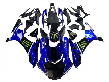Yamaha YZF 1000 R1 Motorrad Verkleidung 2015-2019 - Blau Glanzendes Schwarz Grun Monster