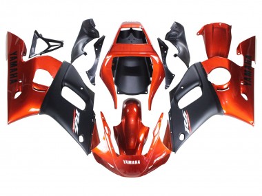 Yamaha YZF 600 R6 Motorrad Verkleidung 1998-2002 - Orange Matt Schwarz