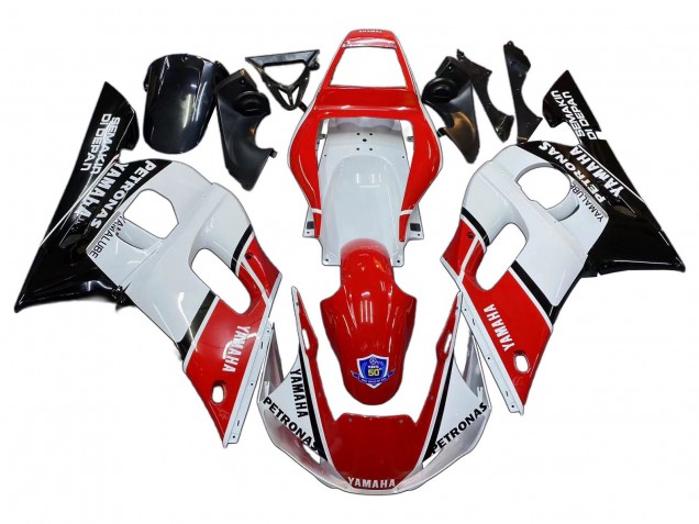 Yamaha YZF 600 R6 Motorrad Verkleidung 1998-2002 - Weiss Rot Schwarz Petronas Yamalube 50th