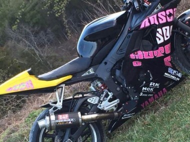 Yamaha YZF R6 Motorrad Verkleidung 2003-2004 - Gelb Rosa Glanzendes Schwarz Rossi Repsol 46