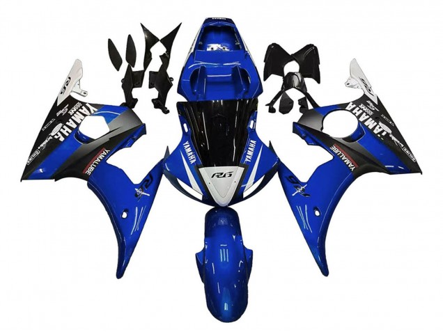 Yamaha YZF 600 R6 Motorrad Verkleidung 2005 - Blau Weiss Schwarz Yamalube