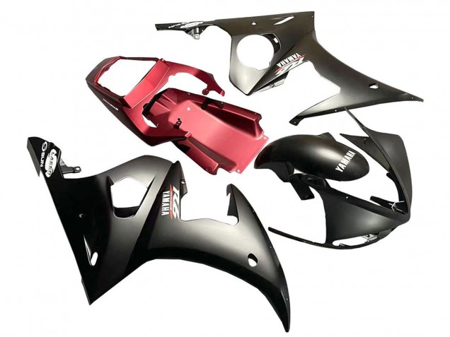 Yamaha YZF 600 R6 Motorrad Verkleidung 2005 - Matt Schwarz Rot