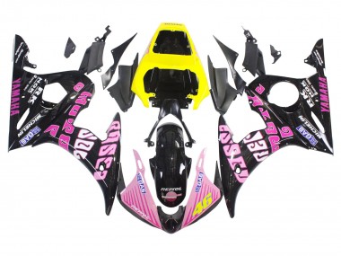 Yamaha YZF 600 R6 Motorrad Verkleidung 2005 - Schwarz Rosa Gelb Repsol 46