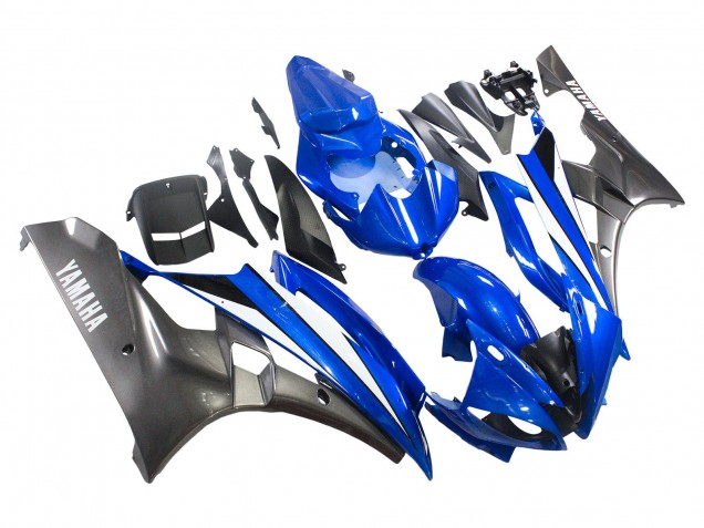 Yamaha YZF 600 R6 Motorrad Verkleidung 2006-2007 - Blau Weiss Glanzendes Schwarz