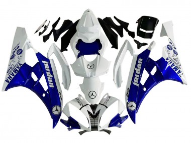 Yamaha YZF 600 R6 Motorrad Verkleidung 2006-2007 - Weiss Blau Jordan