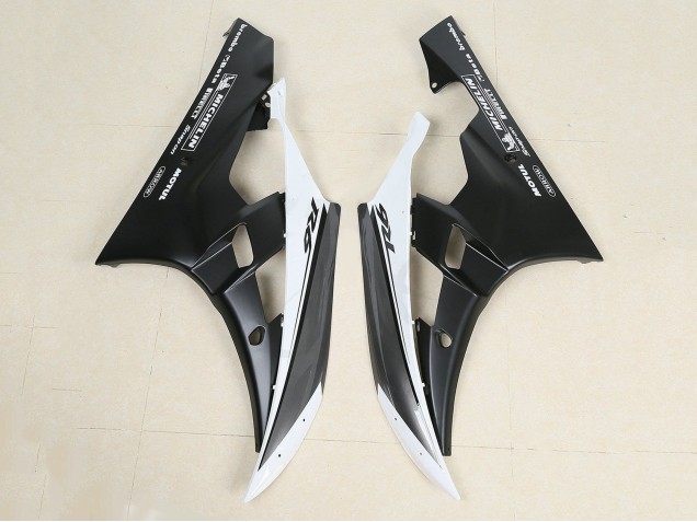 Yamaha YZF 600 R6 Motorrad Verkleidung 2006-2007 - Glanzendes Schwarz Matt Schwarz Weiss Motul Michelin