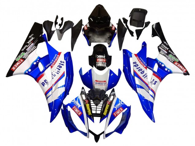 Yamaha YZF 600 R6 Motorrad Verkleidung 2006-2007 - Weiss Blau Schwarz Fimer Volvo Yamalube Sterilgarda