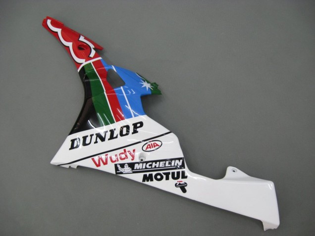 Yamaha YZF 600 R6 Motorrad Verkleidung 2006-2007 - Blau Grun Weiss Rot Dunlop Michelin Motul