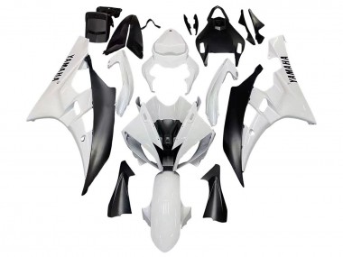 Yamaha YZF 600 R6 Motorrad Verkleidung 2006-2007 - Weiss Matt Schwarz