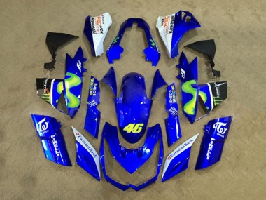 Kawasaki Z1000 Motorrad Verkleidung 2010-2013 - Weiss Blau Gelb Monster