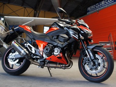 Kawasaki Z1000 Motorrad Verkleidung 2014-2019 - Rot Weiss Orange Schwarz
