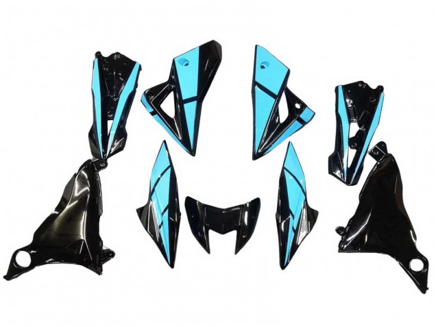 Kawasaki Z800 Motorrad Verkleidung 2013-2018 - Hellblau Glanzendes Schwarz