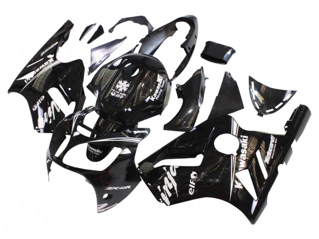 Kawasaki ZX12R Motorrad Verkleidung 2000-2001 - Glanzendes Schwarz Weiss Elf Schnee