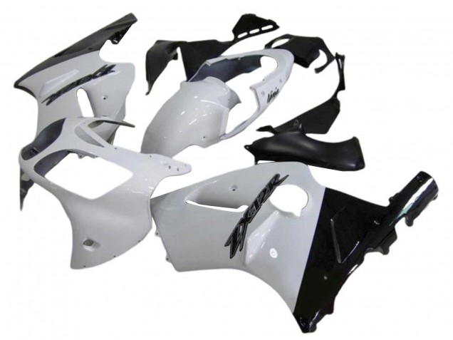 Kawasaki ZX12R Motorrad Verkleidung 2000-2001 - Weiss Glanzendes Schwarz