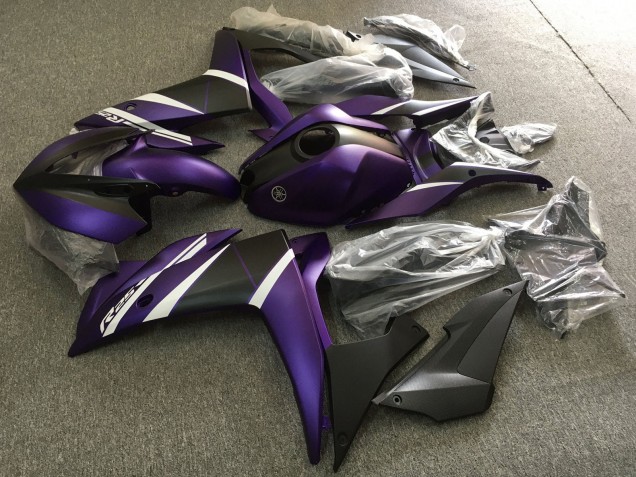 Yamaha YZF R3/R25 Motorrad Verkleidung 2015-2018 - Weiss Lila Matt Schwarz