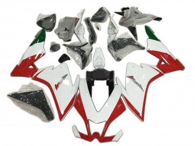 Aprilia RSV4 1000 Motorrad Verkleidung 2009-2015 - Rot Weiss Grun
