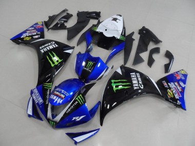 Yamaha YZF R1 Motorrad Verkleidung 2012-2014 - Weiss Blau Glanzendes Schwarz Grun Graves Yamalube Monster