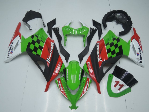 Kawasaki EX300 Motorrad Verkleidung 2013-2024 - Grun Weiss Rot Schwarz Motocard