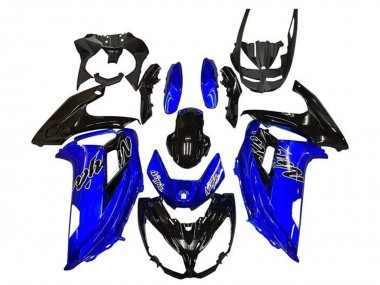 Kawasaki Ninja 650 EX650 Motorrad Verkleidung 2012-2016 - Blau Glanzendes Schwarz