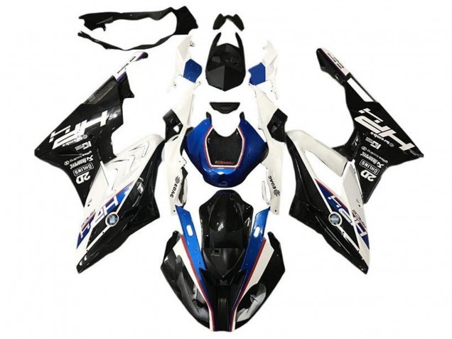 BMW S1000RR Motorrad Verkleidung 2017-2018 - Weiss Blau Glanzendes Schwarz HP