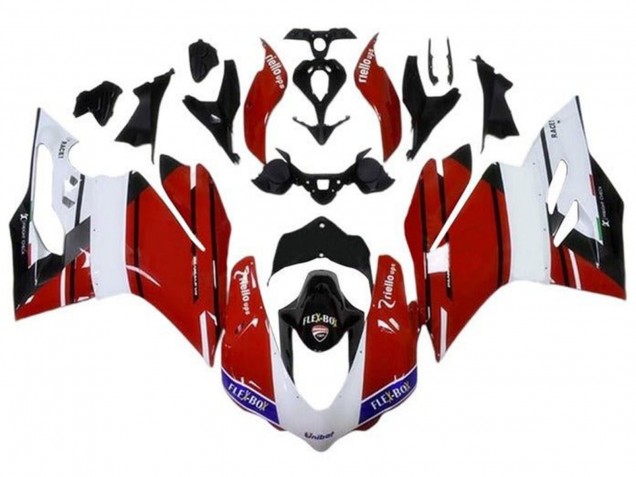 Ducati 959/1299 Motorrad Verkleidung 2015-2020 - Weiss Rot Blau Glanzendes Schwarz Unibat Flex-Box
