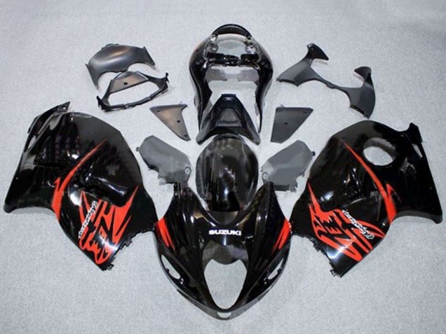 Suzuki GSXR 1300 Hayabusa Motorrad Verkleidung 1996-2007 - Glanzendes Schwarz Rot