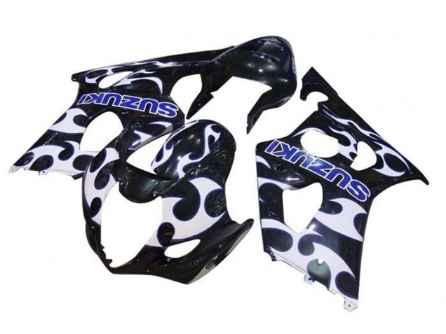 Suzuki GSXR 1000 Motorrad Verkleidung 2003-2004 - Schwarz Weiss Blau Tribal